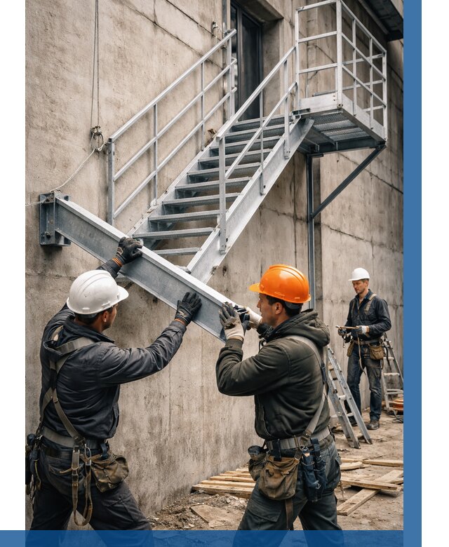 Монтаж металлических лестниц в Холмске от 15407 р. | ВЫСОТНИК-Хлм