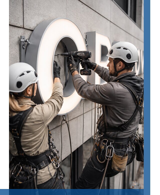 Монтаж световых букв в Холмске от 3081 р. под ключ ВЫСОТНИК-Хлм