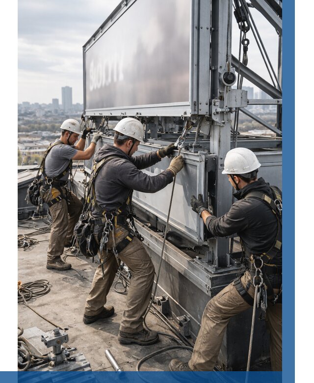 Монтаж крышной рекламной конструкции в Холмске от 61626 р.|ВЫСОТНИК-Хлм