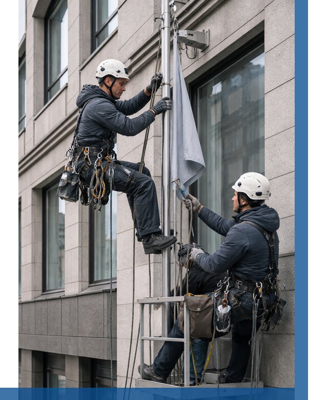 Установка флагов на фасаде в Холмске от 4622 р. | ВЫСОТНИК-Хлм