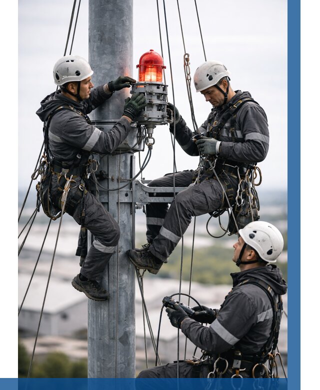 Монтаж заградительных огней в Холмске от 8730 р. | ВЫСОТНИК-Хлм