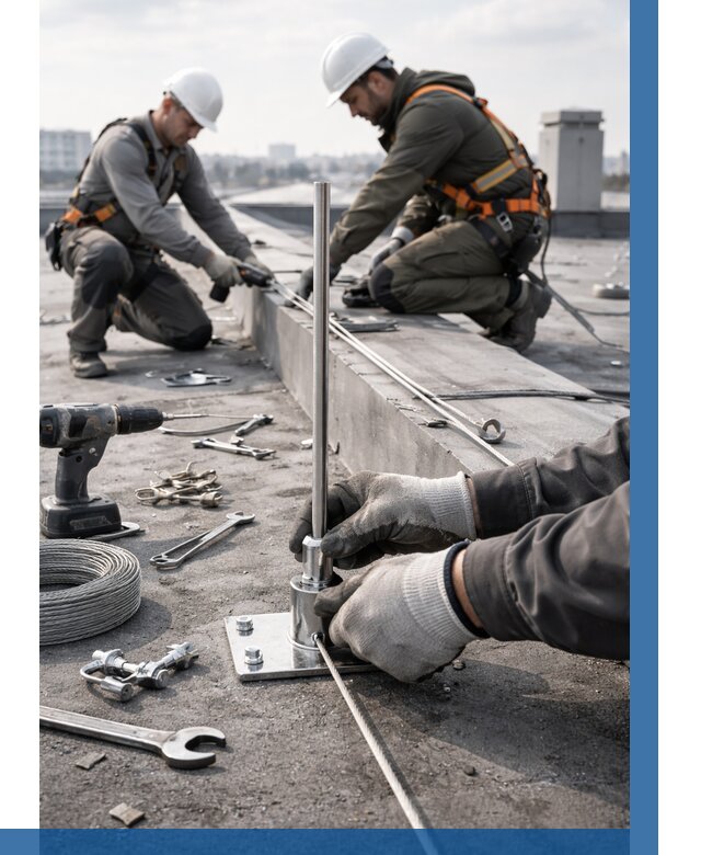 Монтаж молниезащиты на кровле в Холмске цена от 25678 р. | ВЫСОТНИК-Хлм