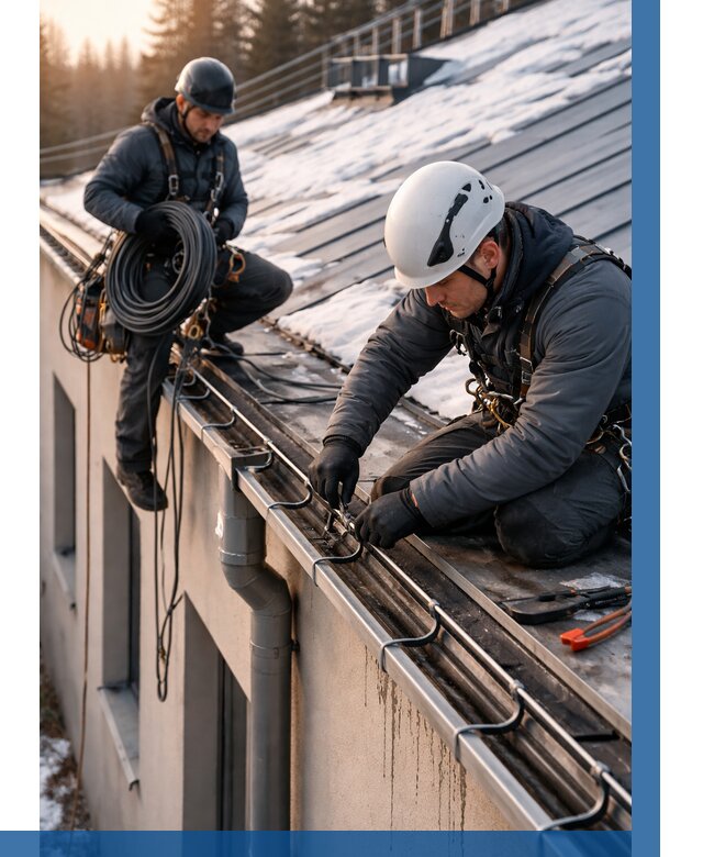 Монтаж греющего кабеля на кровле в Холмске от 462 р. | ВЫСОТНИК-Хлм