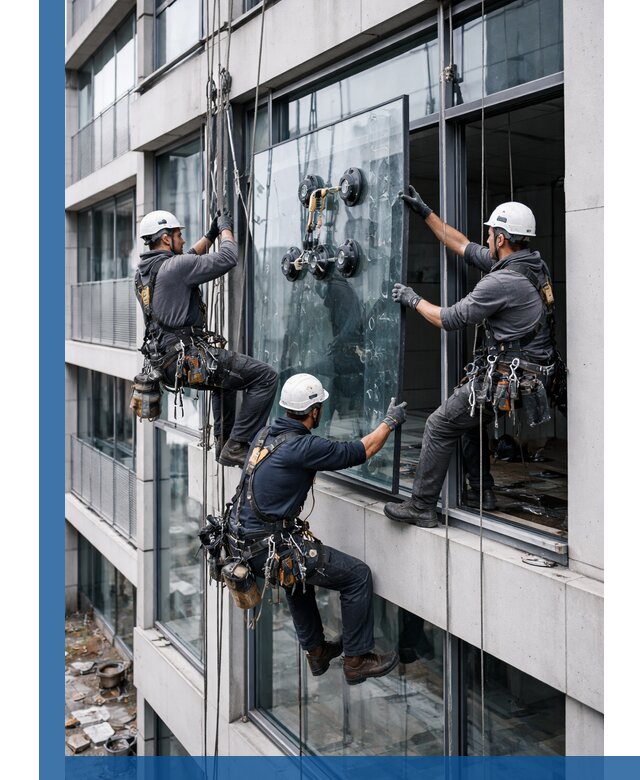 Фасадное остекление и монтаж витражей зданий в Холмске под ключ