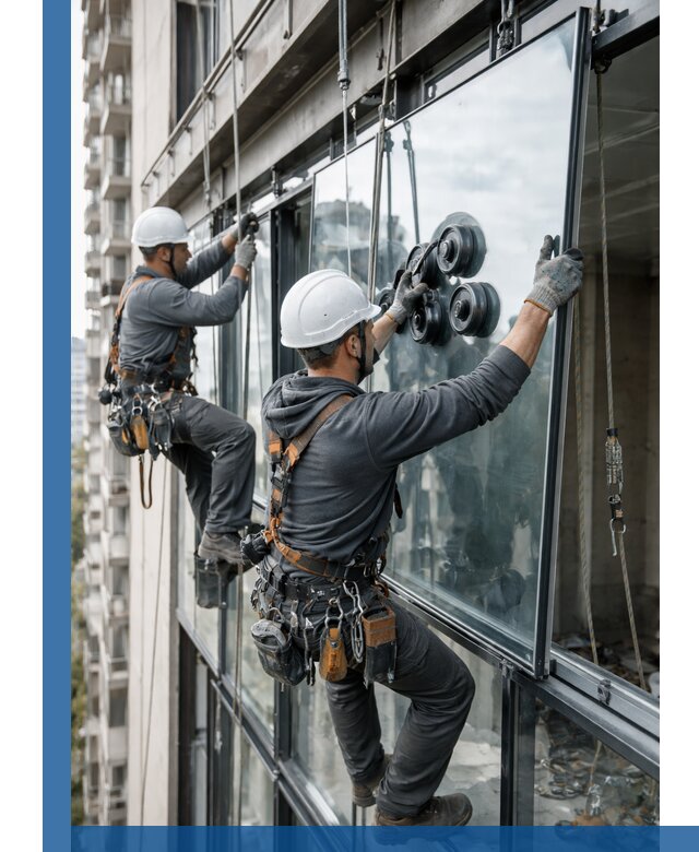 Витражное остекление фасадов и лоджий в Холмске под ключ