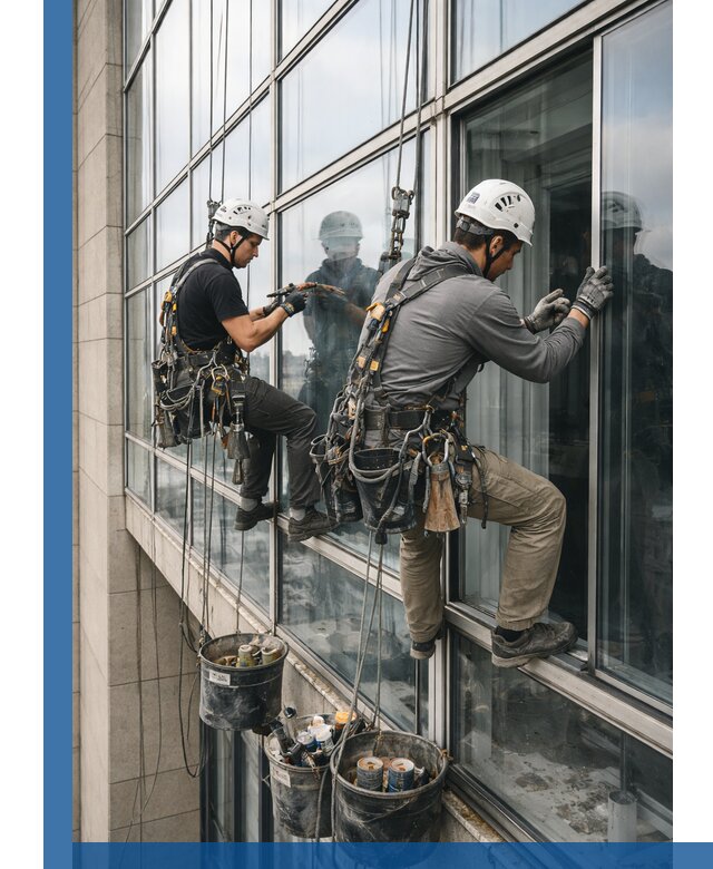 Ремонт витражных конструкций и фасадного остекления в Холмске