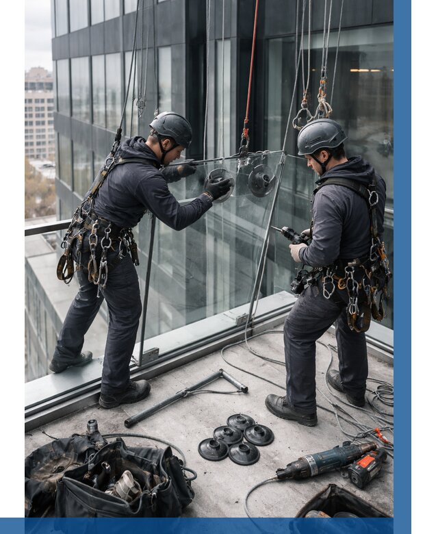 Монтаж стеклянных ограждений в Холмске от 2568 р. | ВЫСОТНИК-Хлм