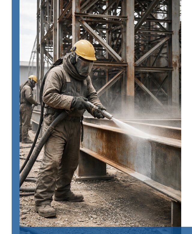 Пескоструйная очистка металлоконструкций в Холмске промышленная