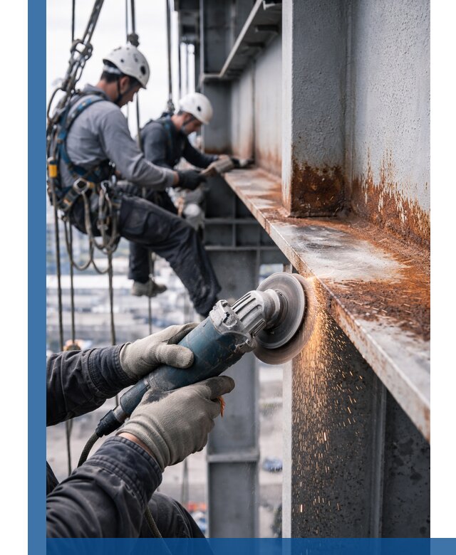 Зачистка металла от ржавчины и подготовка поверхностей в Холмске