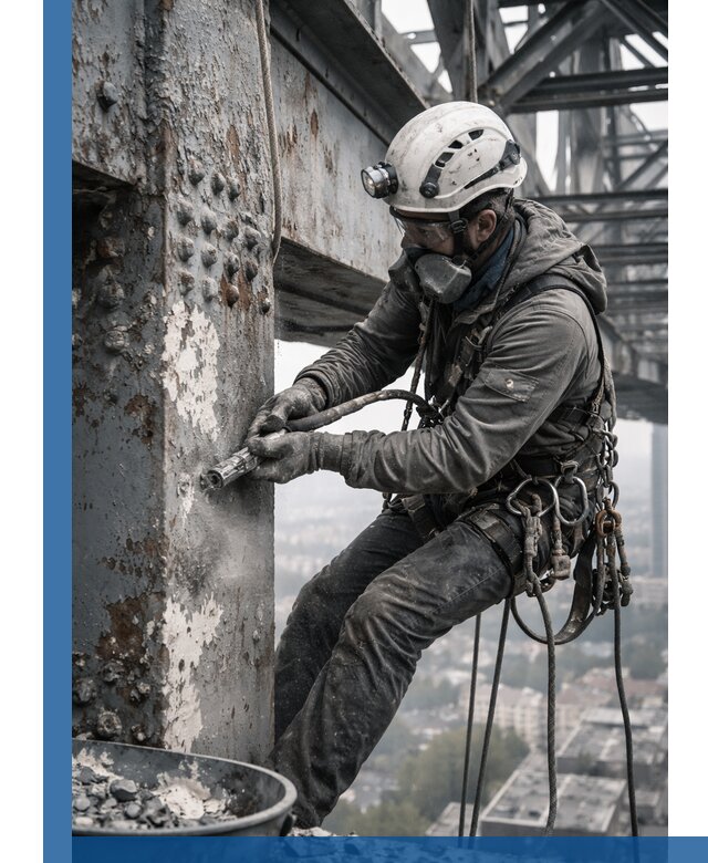 Удаление старой краски с металлических конструкций в Холмске