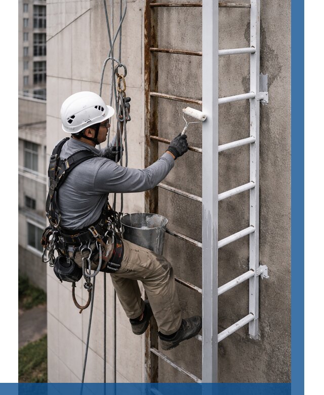 Покраска пожарных лестниц в Холмске от 4622 р. | ВЫСОТНИК-Хлм