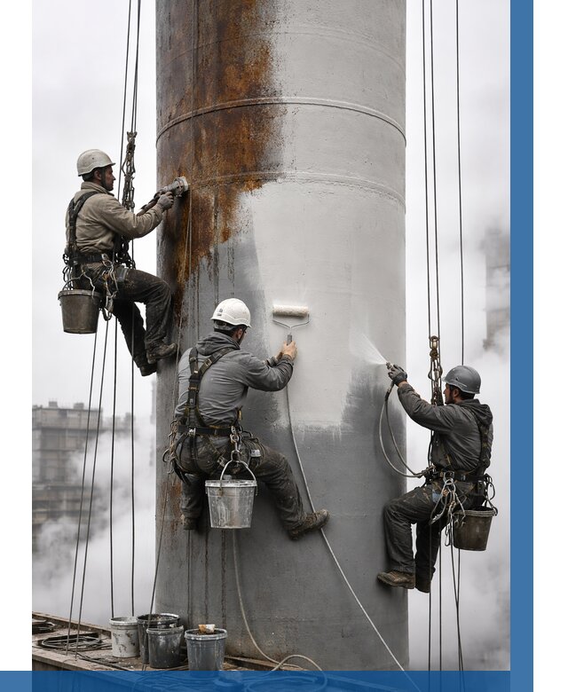 Покраска дымовых труб в Холмске от 8730 р. | ВЫСОТНИК-Хлм