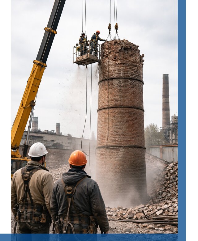 Демонтаж дымовой трубы в Холмске от 92439 р. | ВЫСОТНИК-Хлм, смета