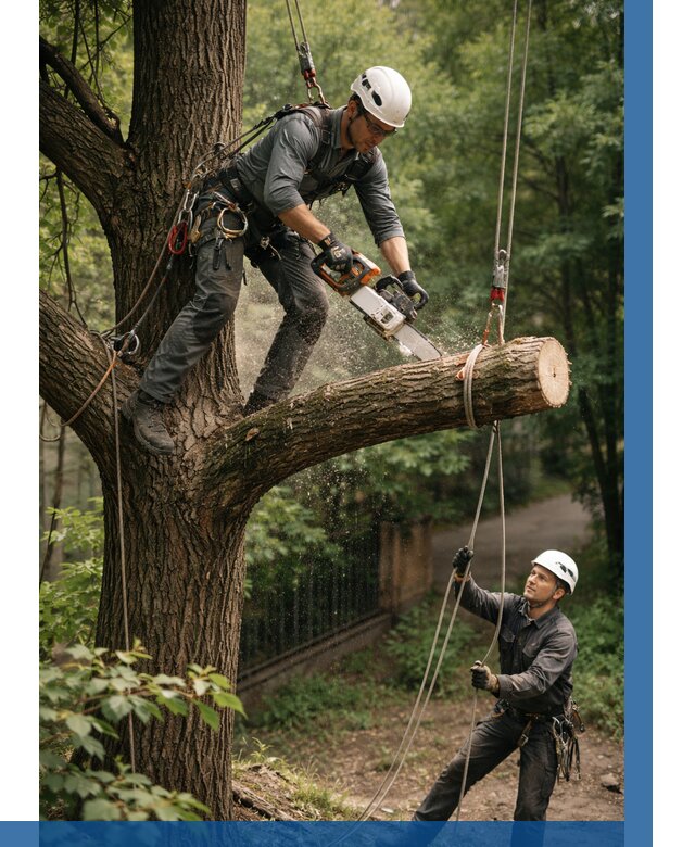 Спил деревьев альпинистами в Холмске от 8217 р. | ВЫСОТНИК-Хлм