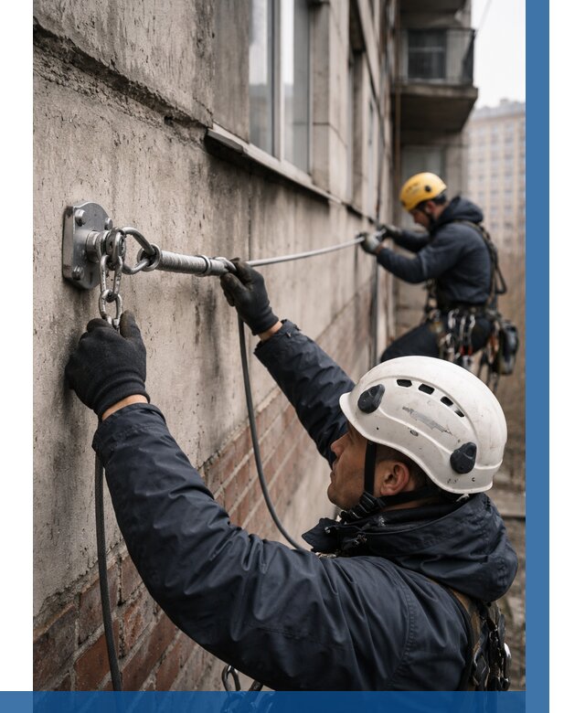 Монтаж анкерных линий в Холмске от 3081 р. | ВЫСОТНИК-Хлм